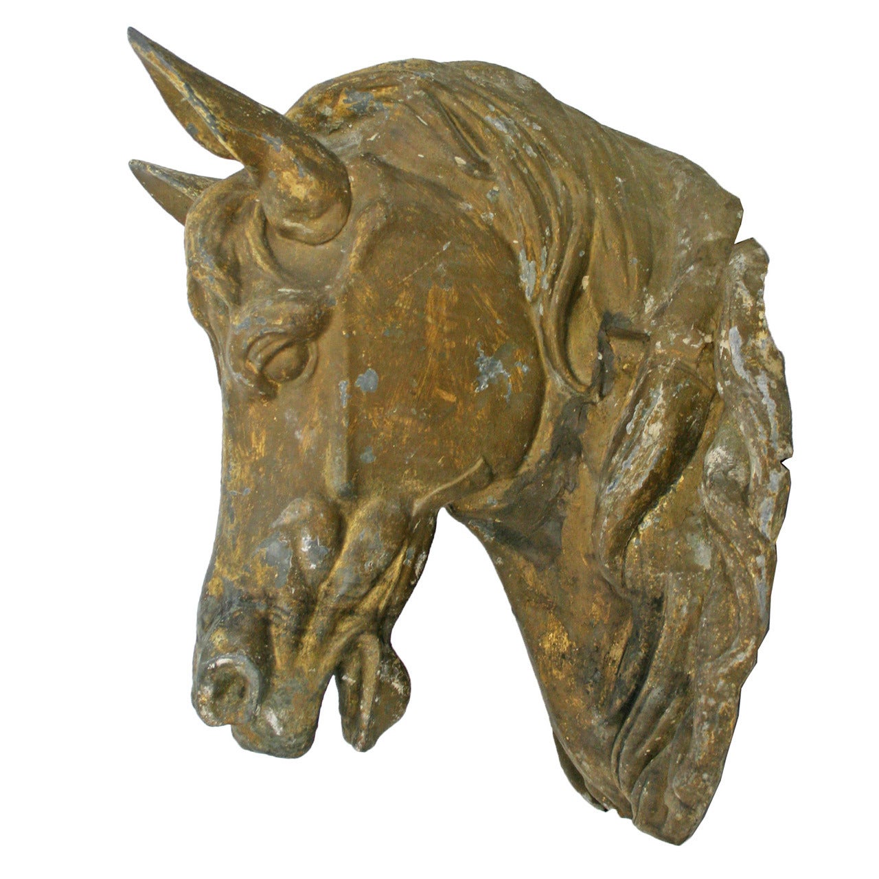 Incredible Zinc Horse Head Farrier's Trade Sign, circa 1880