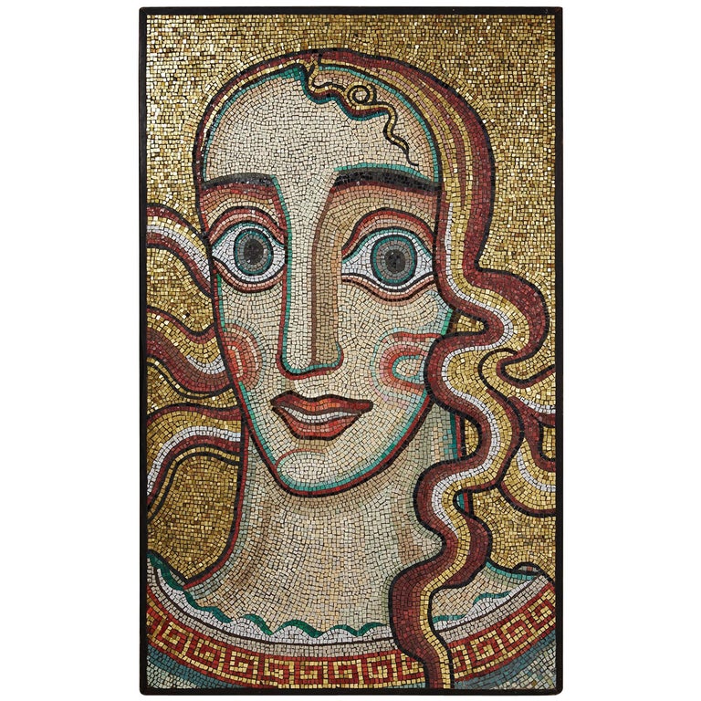 Mosaic Wall Panel "Queen of Mälaren" by Einar Forseth, Sweden, 1923