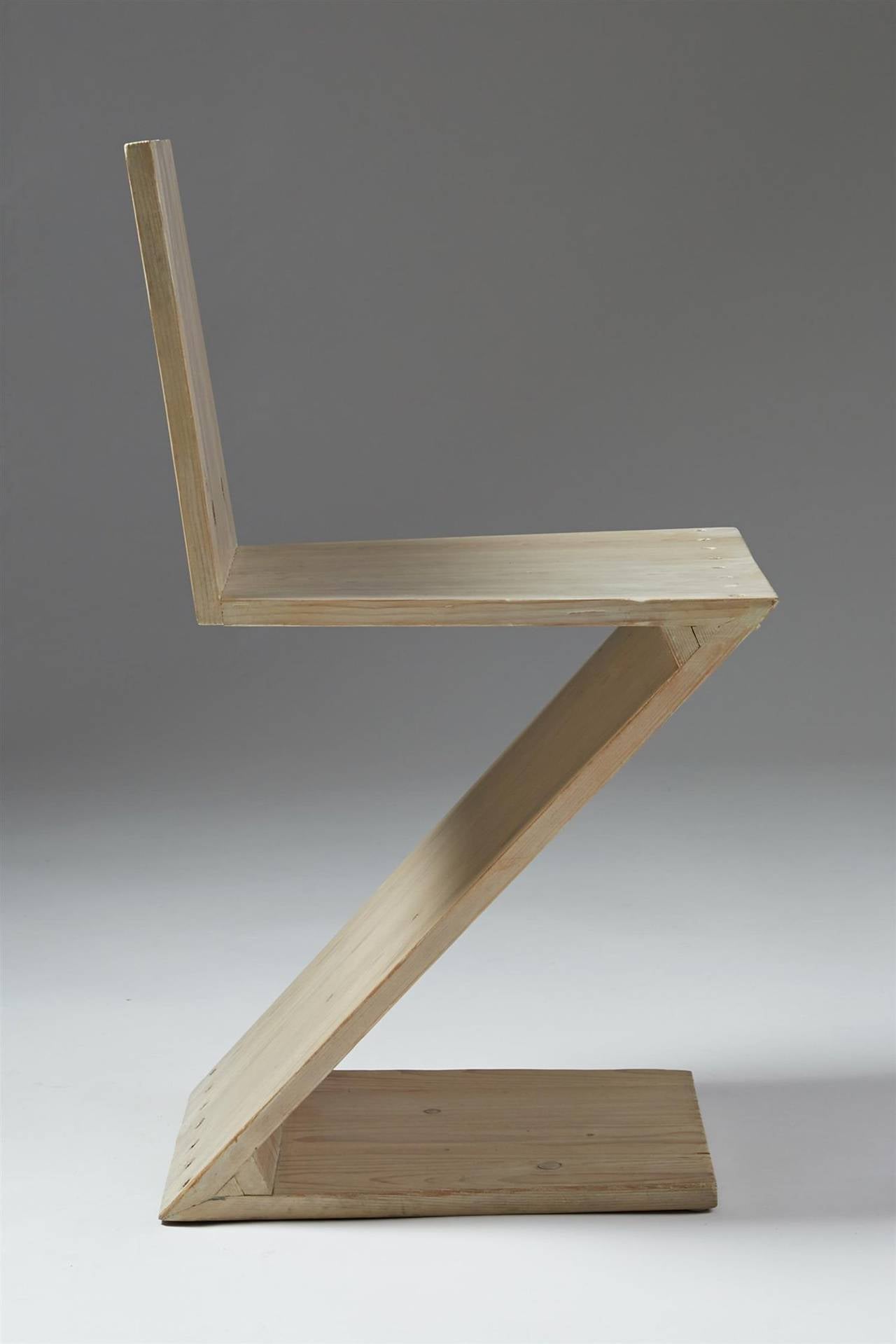 Zig Zag Chair Designed by Gerrit Rietveld for G.A. van de Groenekan, Holland In Excellent Condition In Stockholm, SE