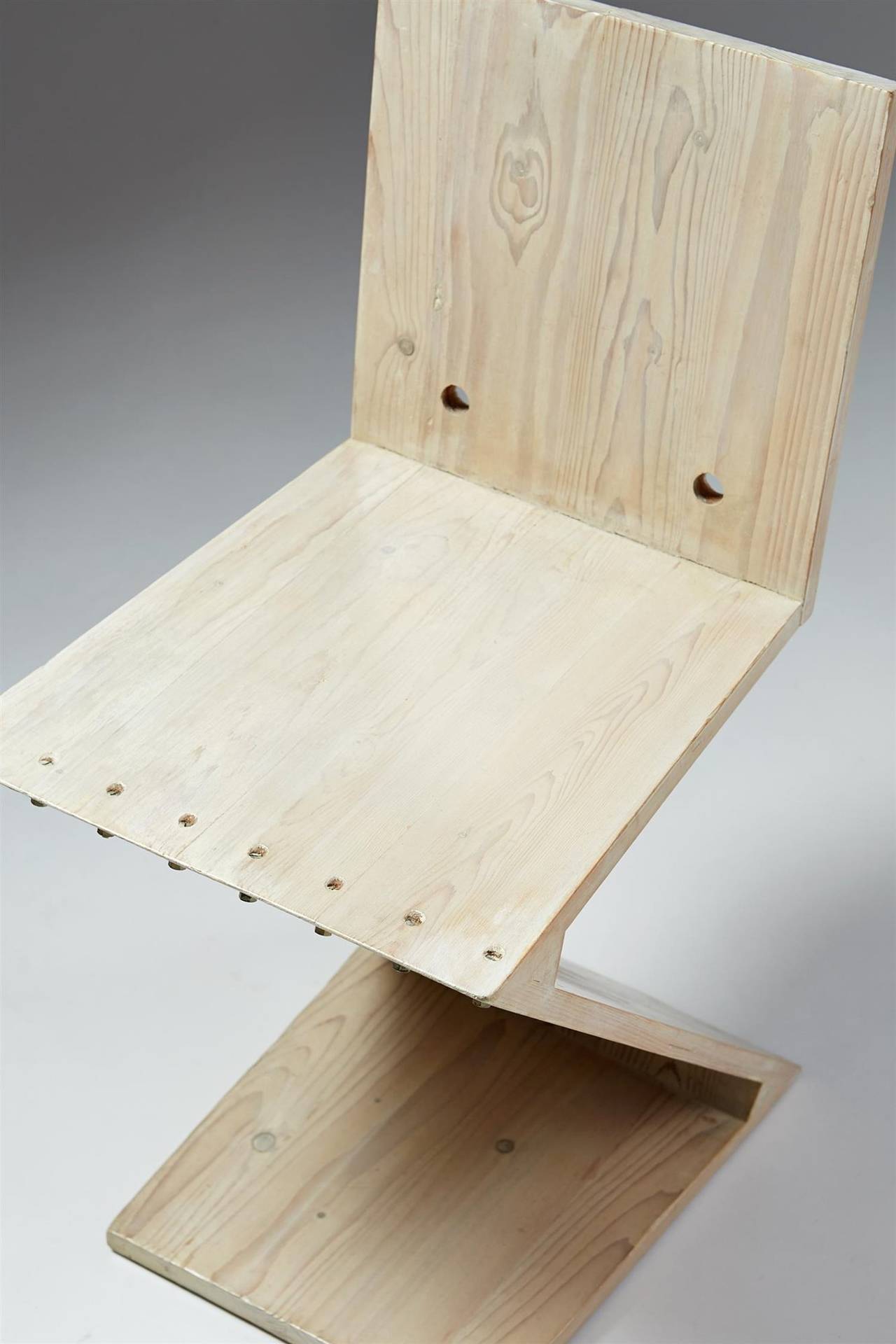 Zig Zag Chair Designed by Gerrit Rietveld for G.A. van de Groenekan, Holland 1