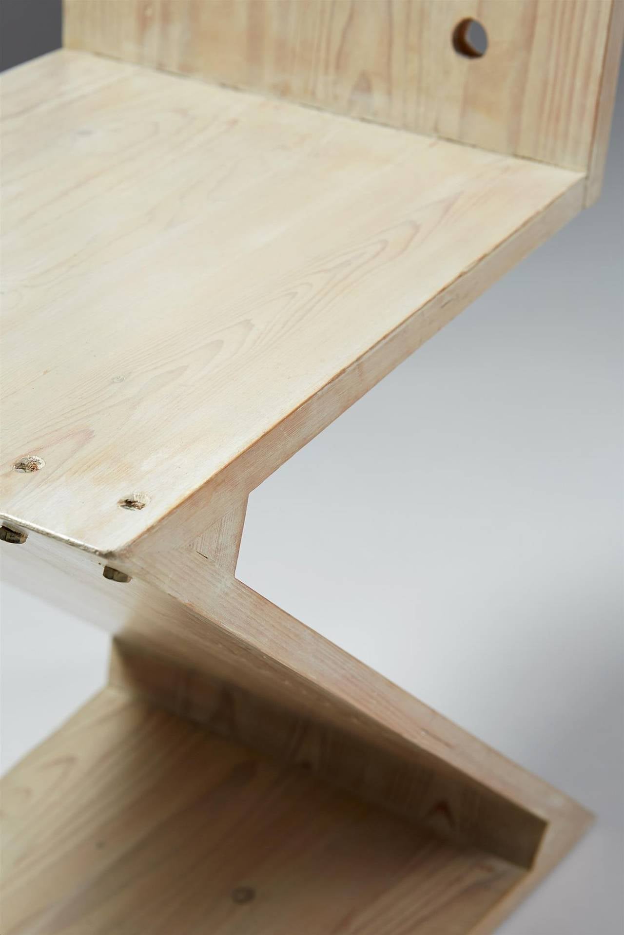 Zig Zag Chair Designed by Gerrit Rietveld for G.A. van de Groenekan, Holland 2