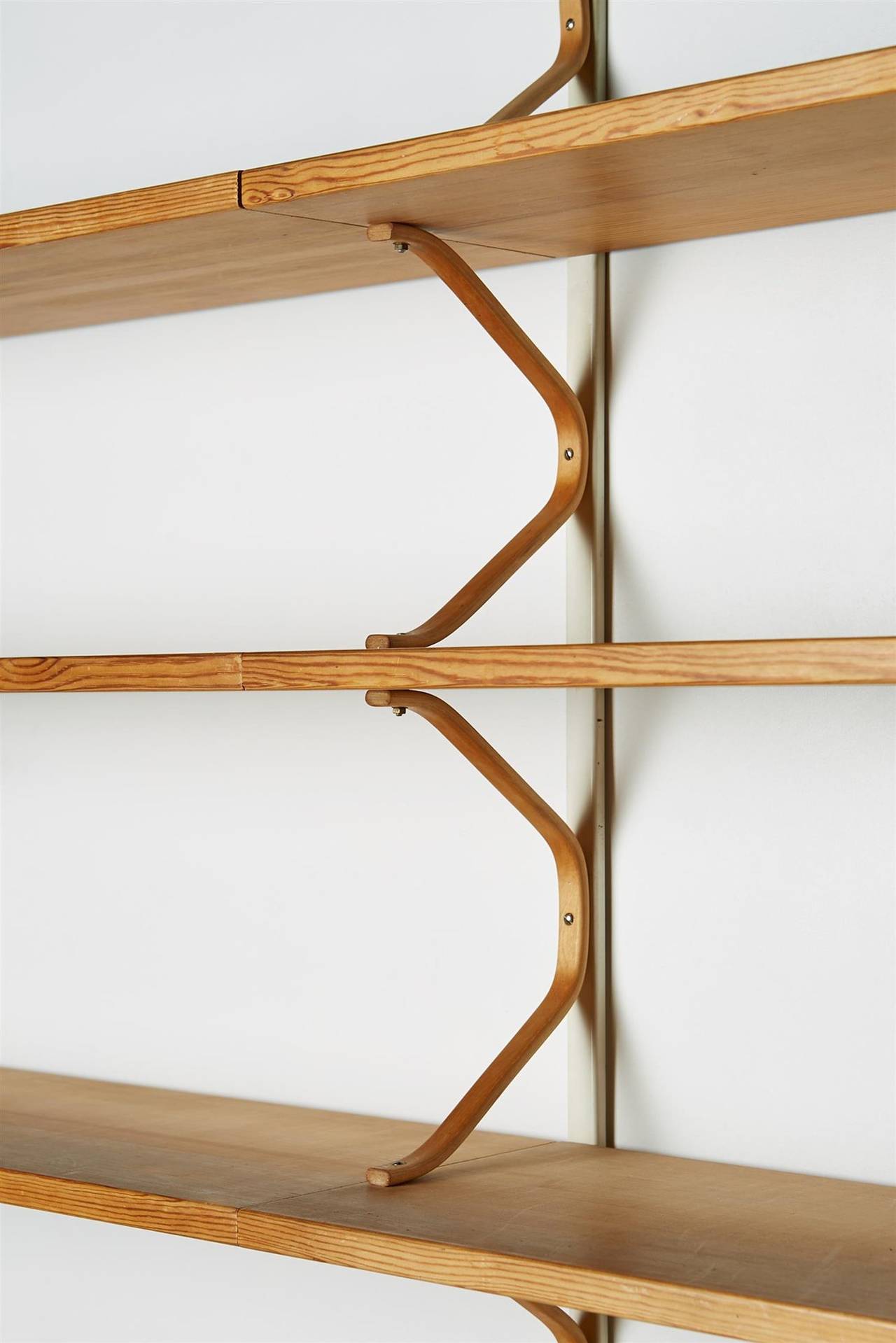 Swedish Two Hung Bookshelves Designed by Bruno Mathsson