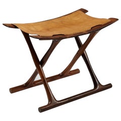 Egyptian Stool Designed by Ole Wanscher for AJ Iversen, Denmark, 1957