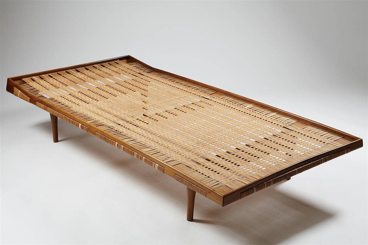Daybed in walnut and cane, attributed to Ib Kofoed Larsen, Denmark. 1950's.