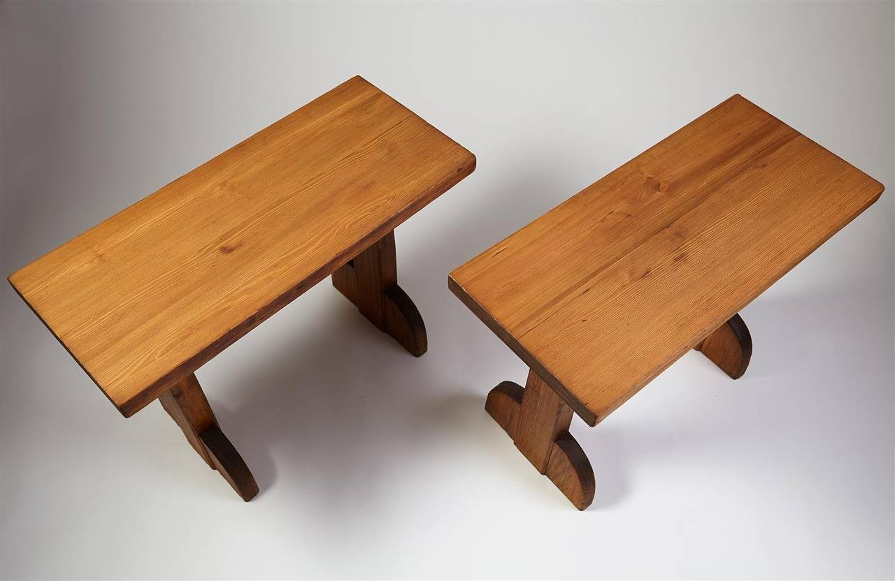 Swedish Console Tables Designed by Axel Einar Hjorth for NK, Sweden, 1932