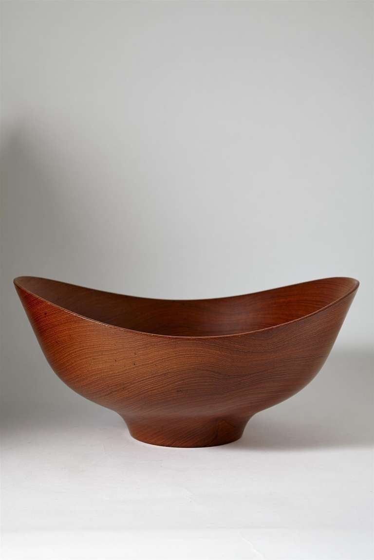 Mid-Century Modern Wooden Bowl Designed by Finn Juhl for Kaj Bojesen, Denmark, 1950s