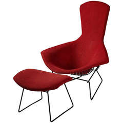 Bird Chair with Footstool, Designed by Harry Bertoia 9