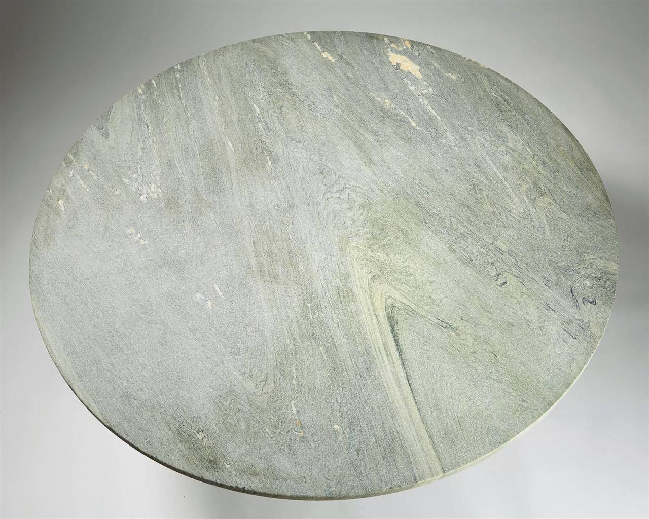 Dining table PK54 designed by Poul Kjaerholm for E Kold Christensen, Denmark, 1963.
Brushed steel and flint rolled cipollini marble.