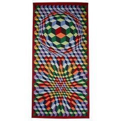 Tapestry Designed by Victor Vasarely for Pinton Frères, Aubusson, France