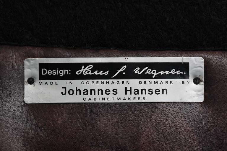Armchair with Footstool Designed by Hans Wegner In Good Condition In Stockholm, SE
