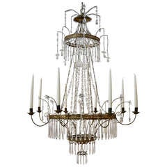 Antique Bronze painted tin plate chandelier, 18th/19th century, Germany