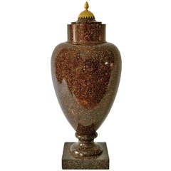 A Covered Swedish Porphyry Vase, Early 19th Century