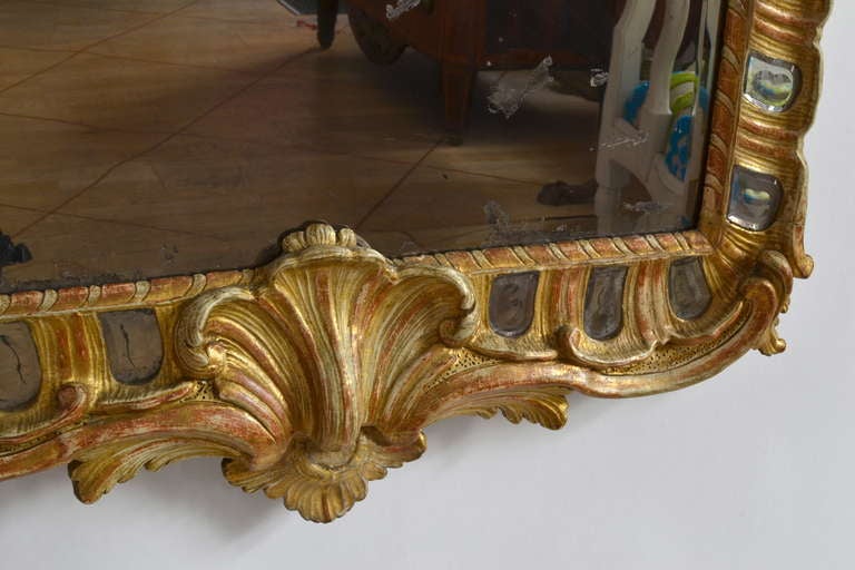 Wood Rococo Mirror from Stockholm circa 1750