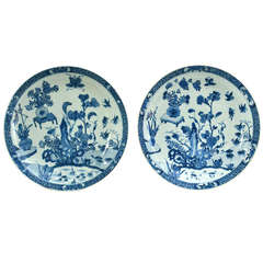 A Pair Of Large Chinese Blue And White Dishes Kangxi Period (1662-1722)