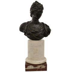 Italian Bronze Bust of Venus, 18th Century