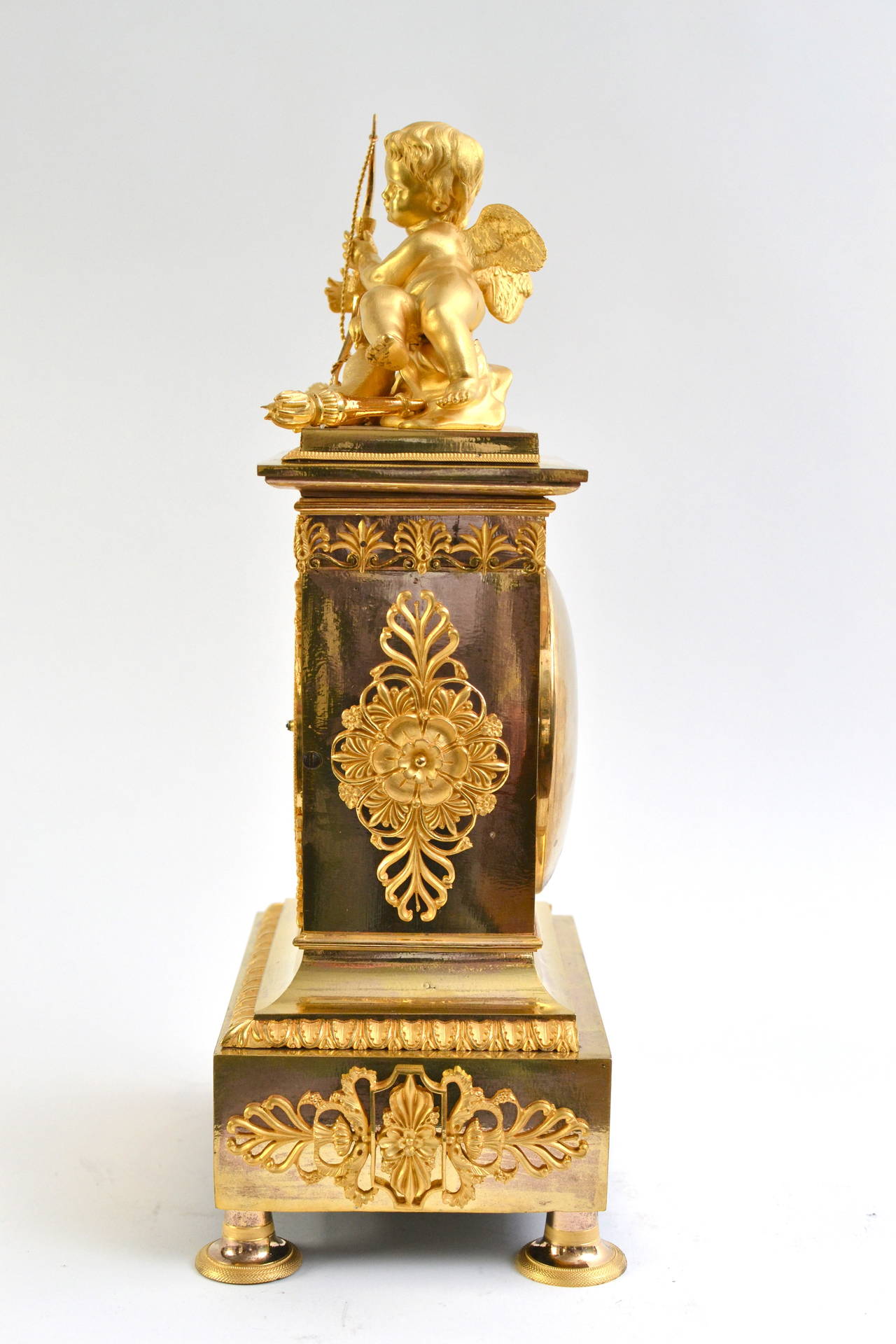 An Empire gilt bronze mantel clock, Paris, early 19th century, signed.