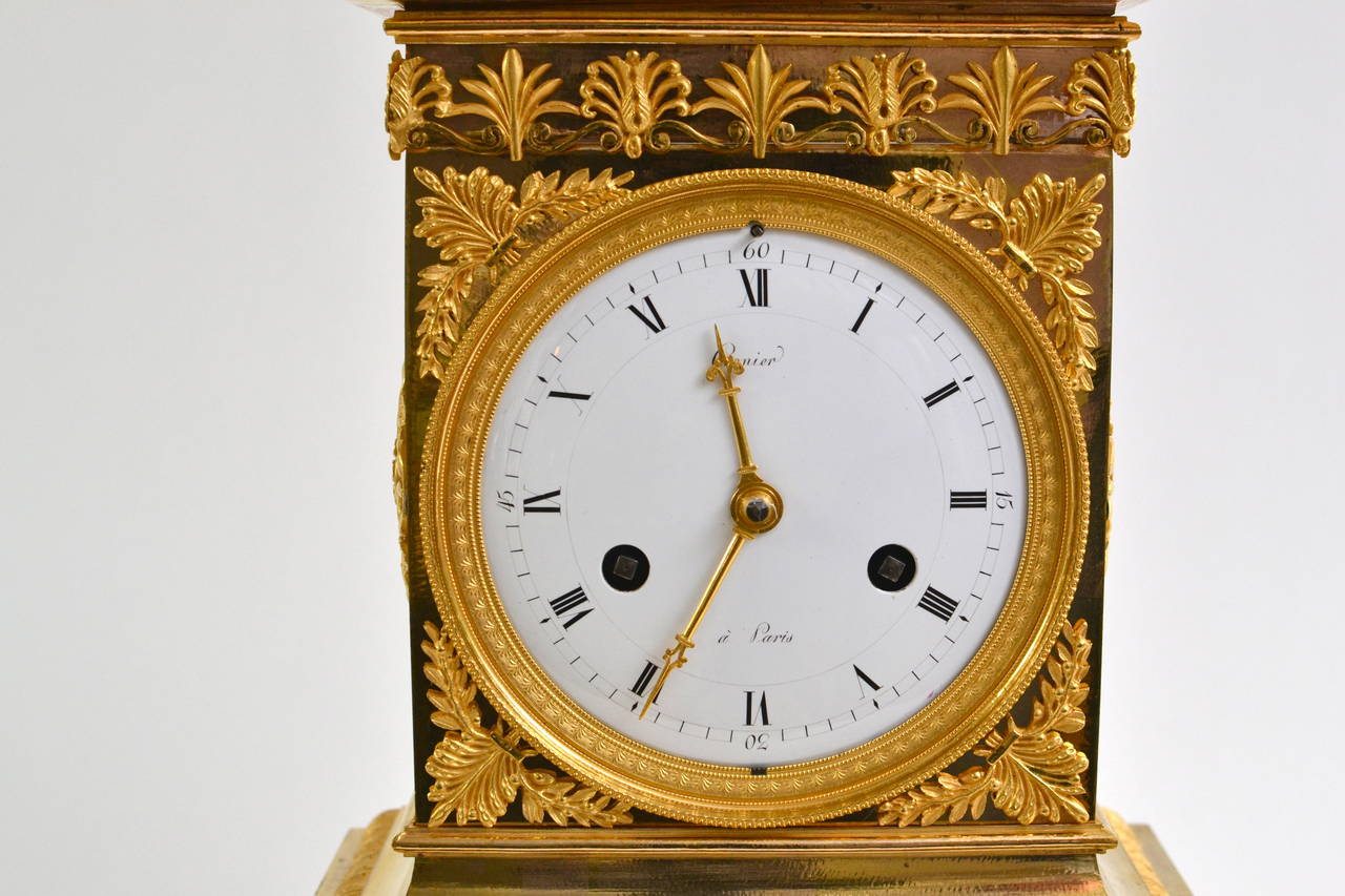 Empire Gilt Bronze Mantel Clock, Paris, Early 19th Century 2