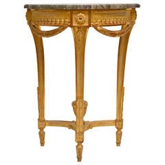 Swedish 18th Century Gustavian Giltwood Console Table with a Marble Top