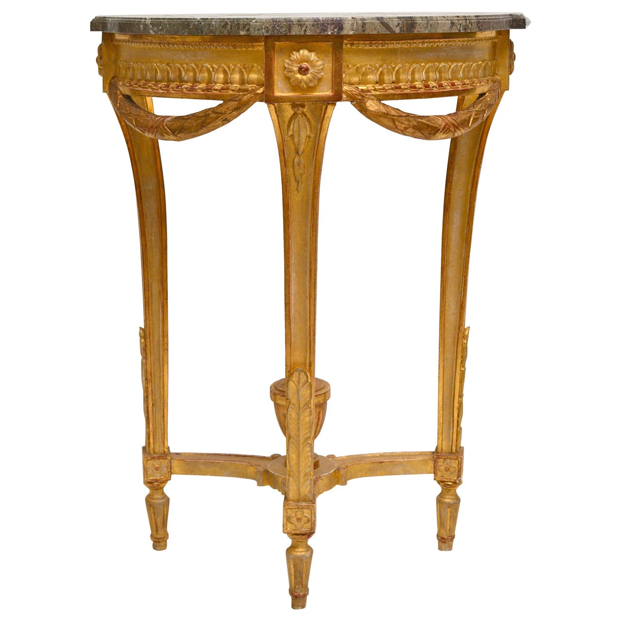 Swedish 18th Century Gustavian Giltwood Console Table with a Marble Top