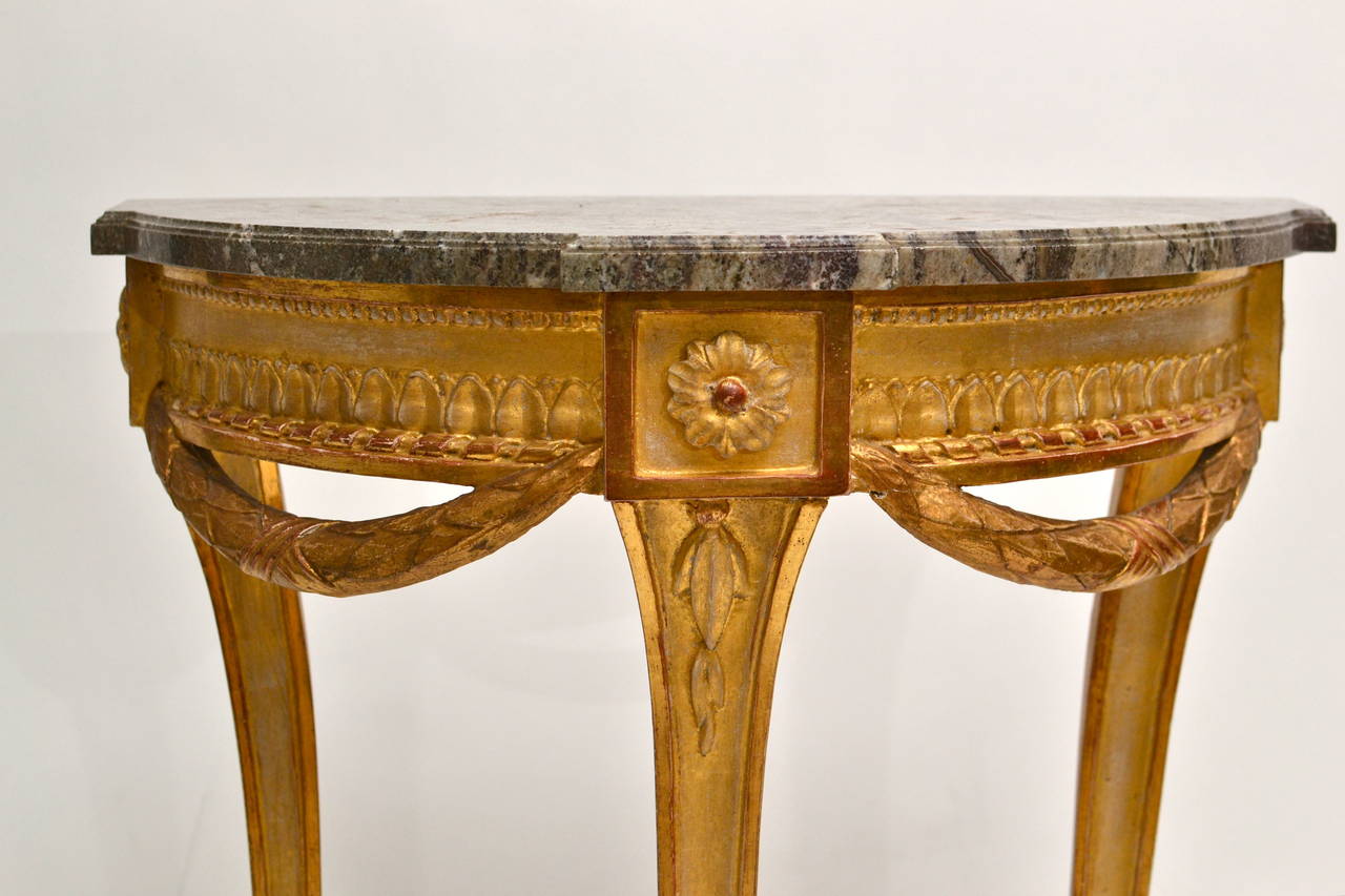 Swedish 18th Century Gustavian Giltwood Console Table with a Marble Top In Good Condition In Stockholm, SE