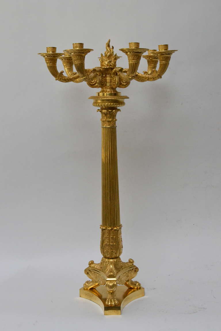 Large Gilt Bronze Empire Candelabra