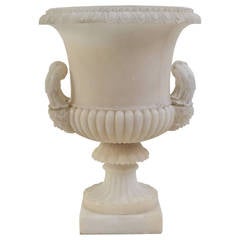 Empire Italian Alabaster Urn, 19th Century