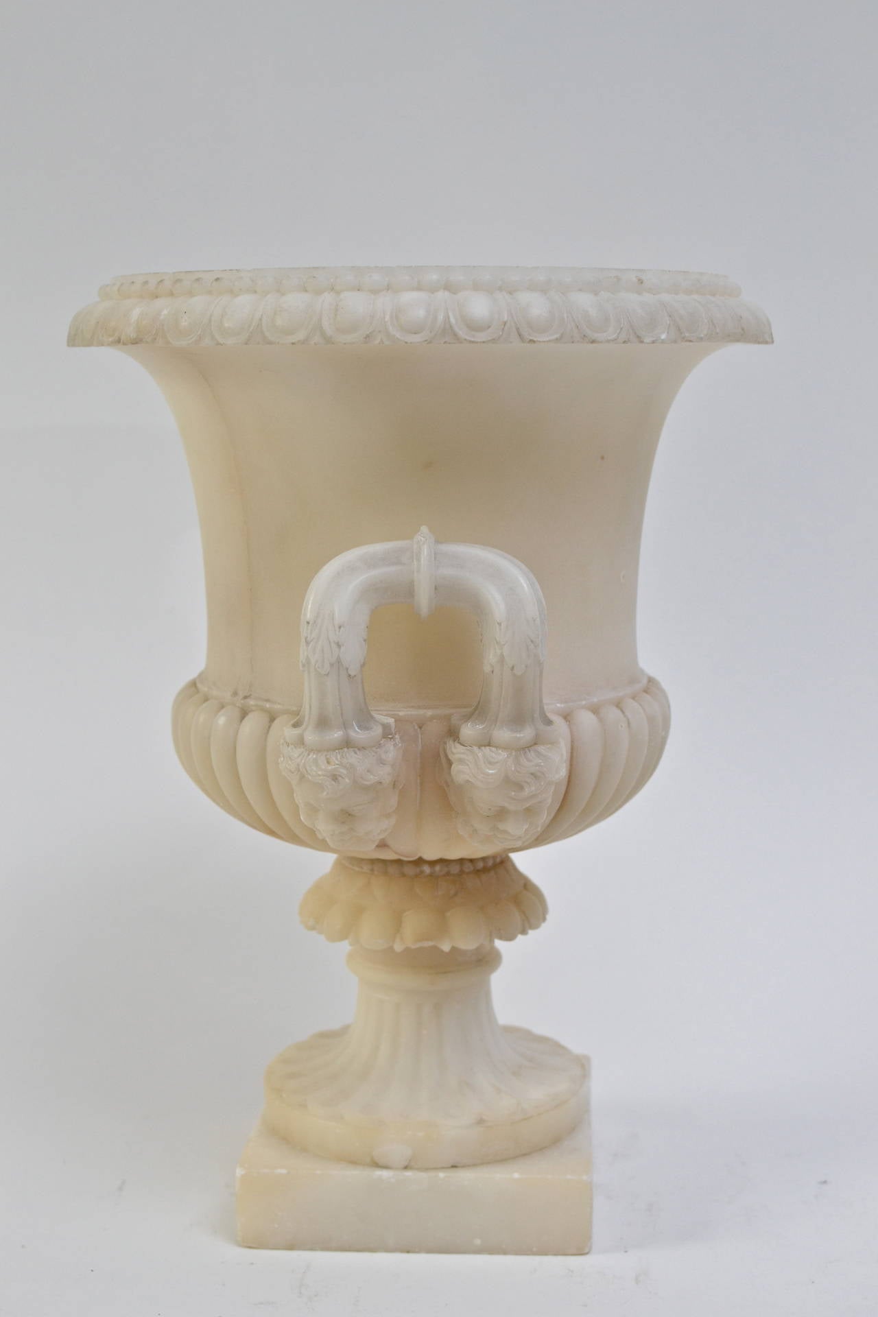 An empire Italian alabaster urn, first half of the19th century.