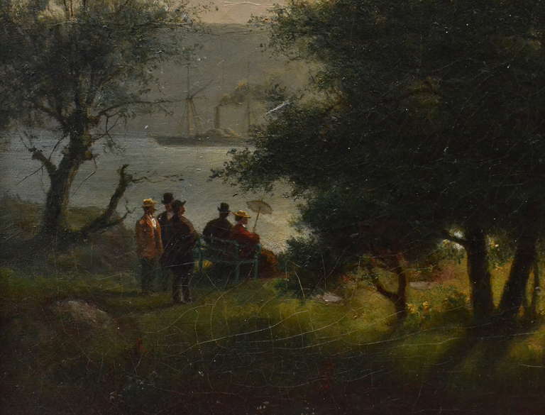19th Century View of Stockholm from the Park of Djurgården, signed E. Wahlqvist, 1878