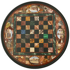 Italienische Pietra Dura und Mikro-Mosaik Einlegearbeit runde Tischplatte
