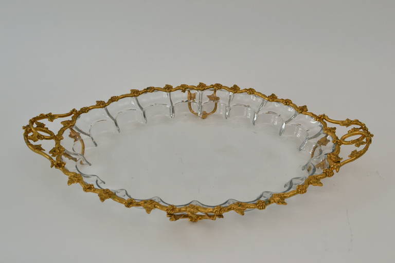 Gilt Bronze, Mounted Glass Tray