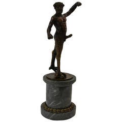 18th Century Bronze Figure of a Satyr on a Marble Base