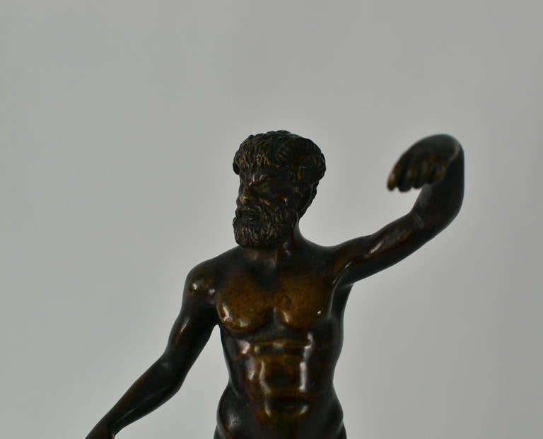 18th Century Bronze Figure of a Satyr on a Marble Base 2