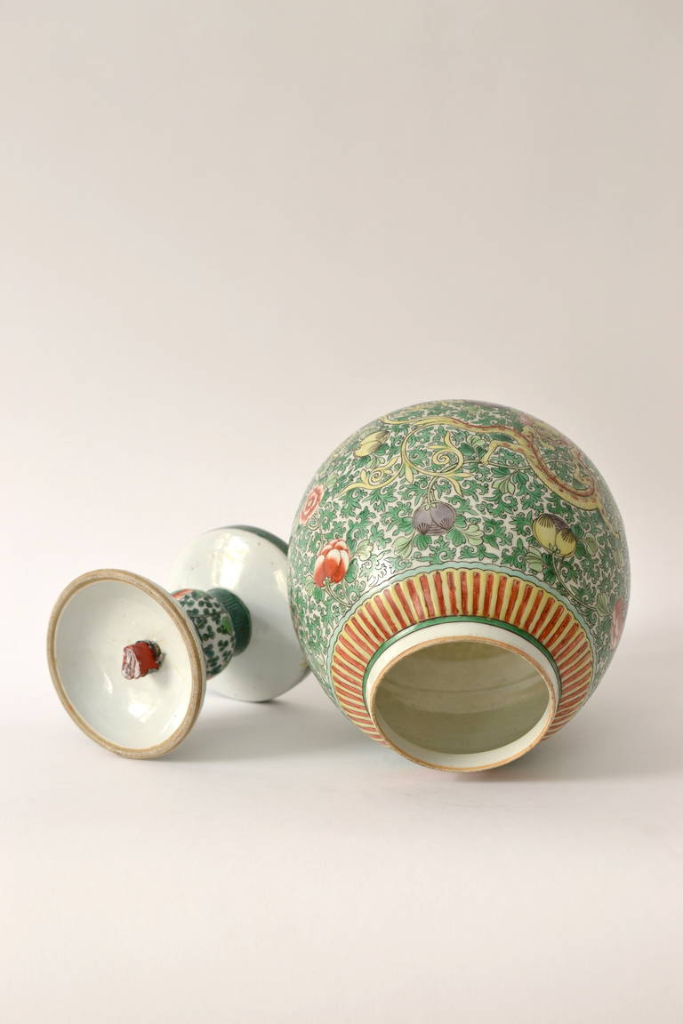20th Century Chinese famille verte porcelain censer