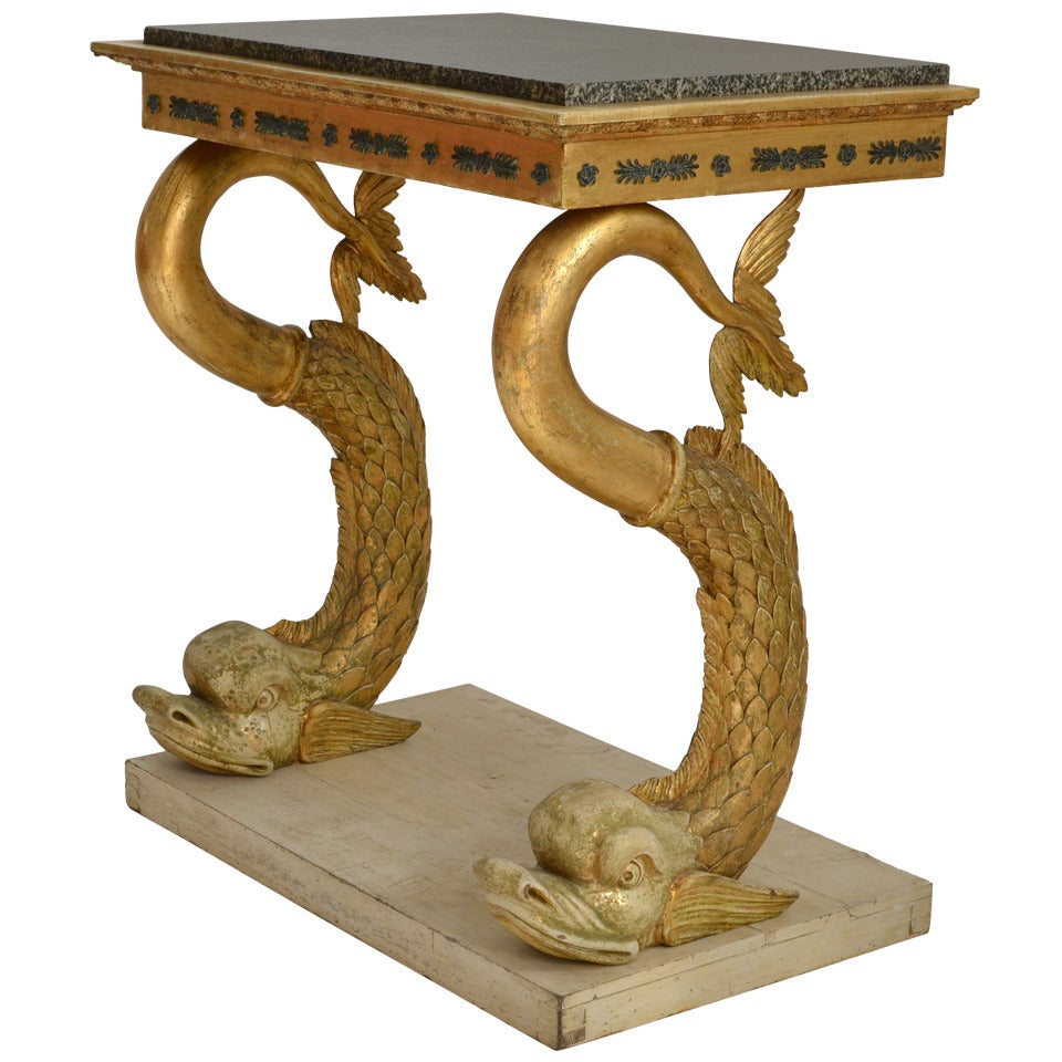 Swedish Empire Console Table with Marble Top, Gothenburg circa 1820