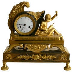 Swedish gilt bronze clock, Stockholm, circa 1810, signed