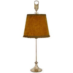 Versilberte Lampe mit der Bezeichnung F. Valenti