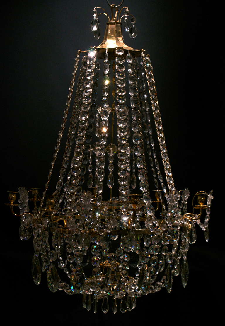 A very rare Swedish gustavian chandelier also called the 
