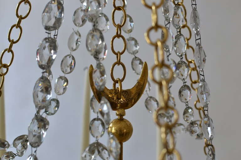 Important Russian Gilt Bronze Chandelier circa 1780 In Good Condition In Stockholm, SE