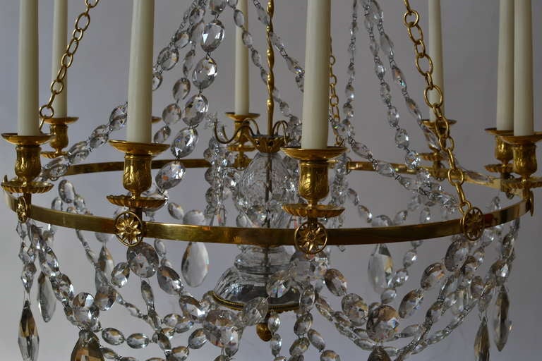18th Century and Earlier Important Russian Gilt Bronze Chandelier circa 1780