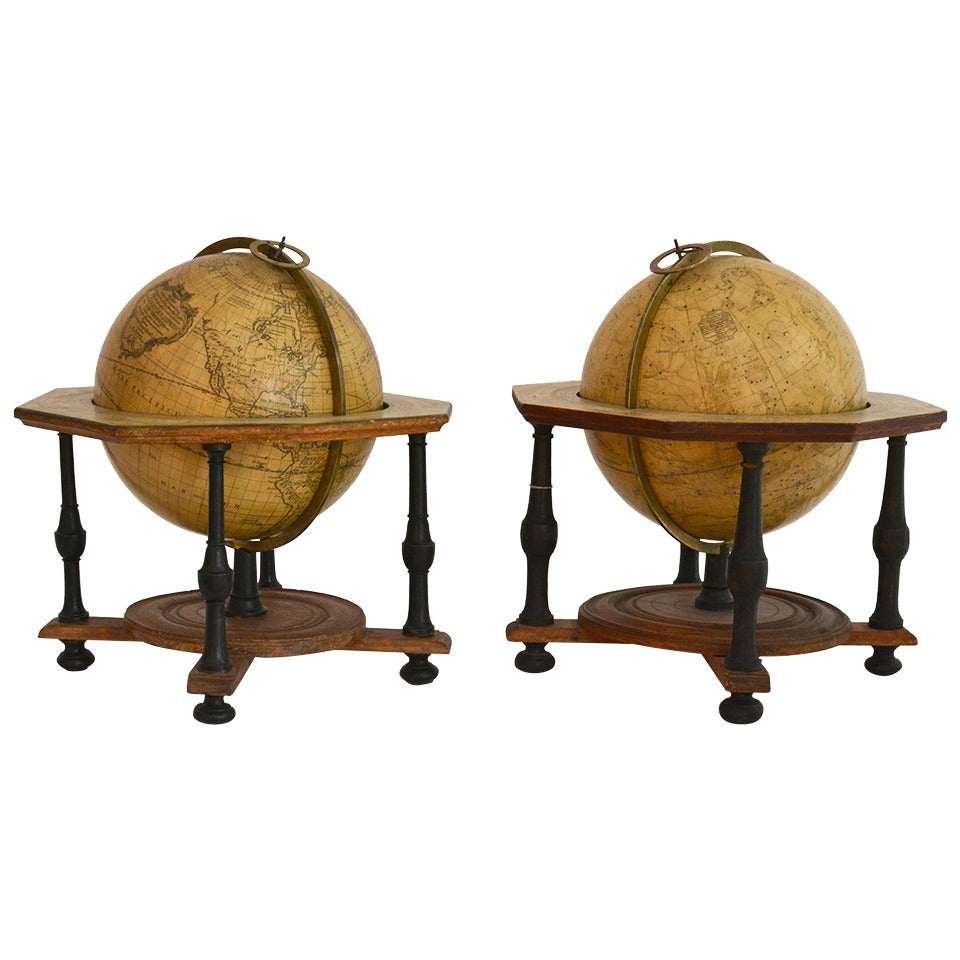 Important Pair of Terrestrial and Celestial Globes, Stockholm, 1759