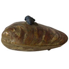 Large Japanese Ceramics Shell Shaped Box 9