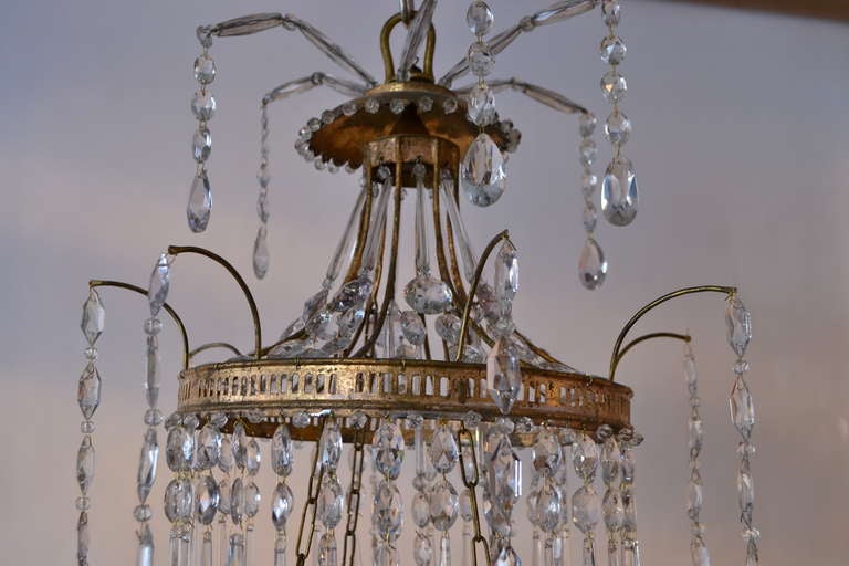 19th Century Bronze painted tin plate chandelier, 18th/19th century, Germany