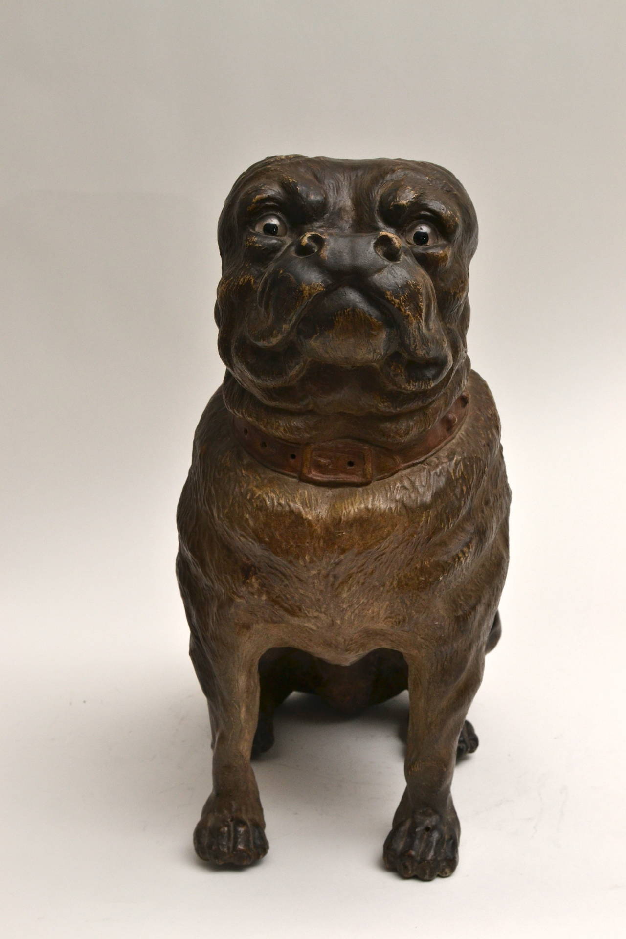 Large Painted Terracotta Dog, Late 19th Century In Excellent Condition In Stockholm, SE