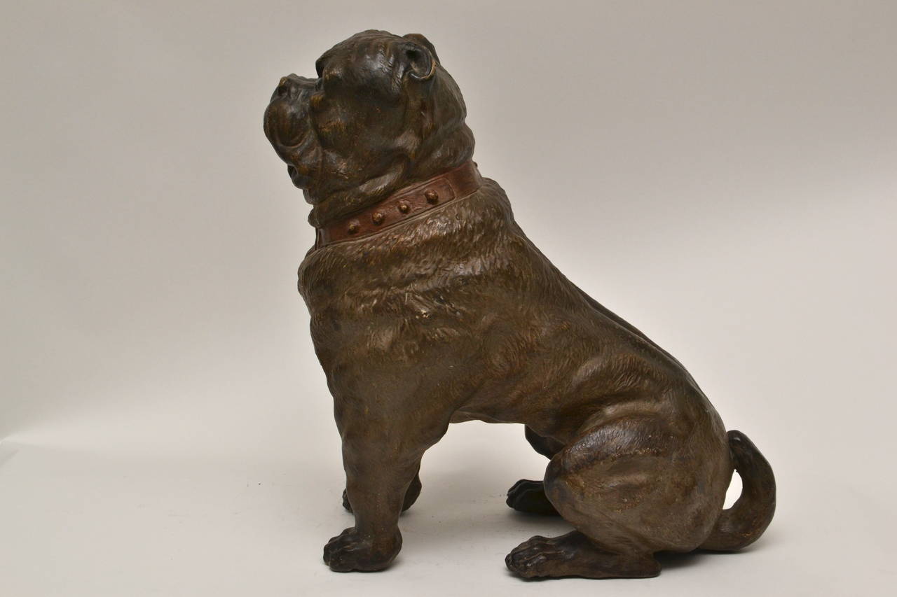 Large Painted Terracotta Dog, Late 19th Century 1