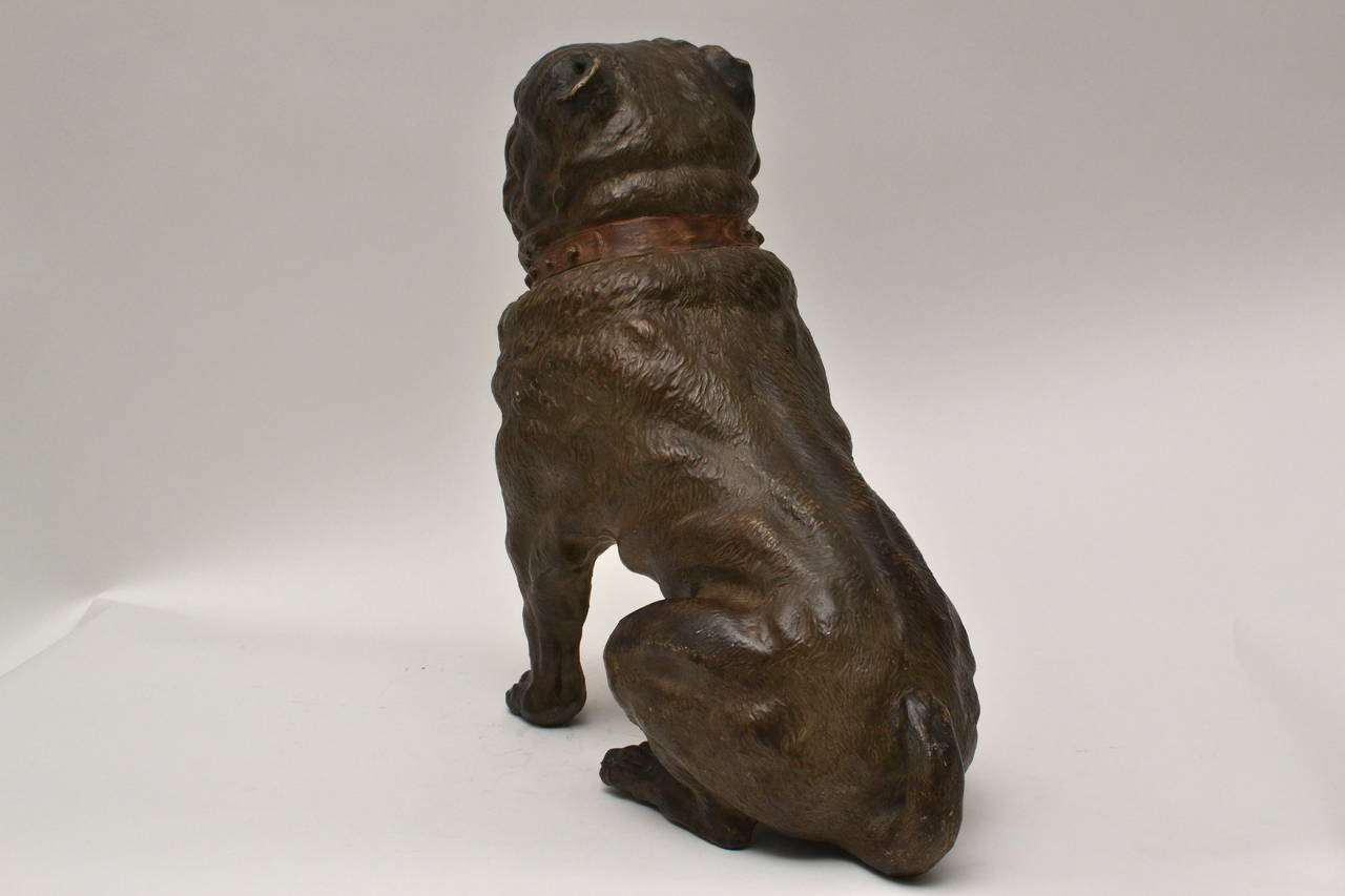 Large Painted Terracotta Dog, Late 19th Century 2
