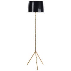 Antique Floor Lamp, Brass, France, by Jacques Adnet