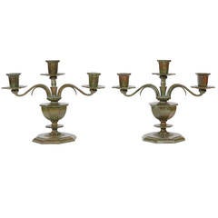 A pair of candelabra, bronze, by Sune Bäckström, Sweden, 1920/30´s 4
