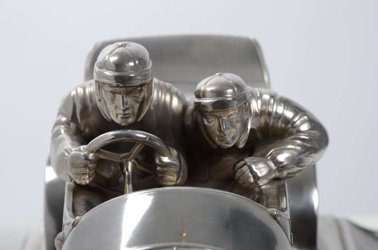 WMF Racing Car Desk Piece Silverplated Inkwell 1905-1915 Automobilia In Good Condition In Stockholm, SE