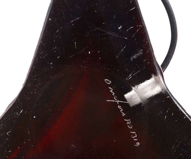 Paire de grandes lampes triangulaires en verre de Carl Fagerlund Orrefors Suède, milieu de 1900 en vente 1