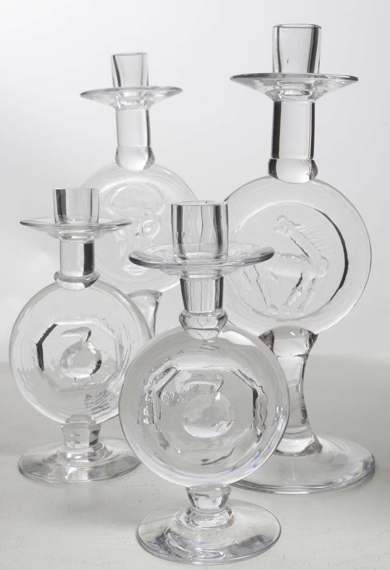 A set of 4 Candlesticks by Erik Hoglund for Boda, Sweden